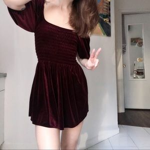 Urban Outfitters Deep Purple Velvet Romper